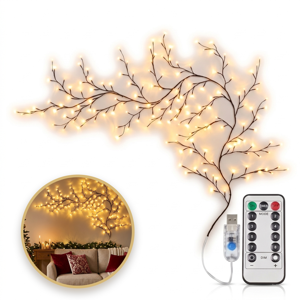 Rama LED moldeable Vesora con luz cálida decorando un salón